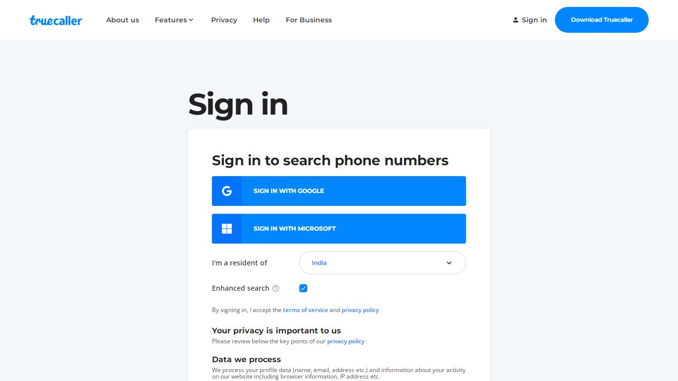Sign in - Truecaller